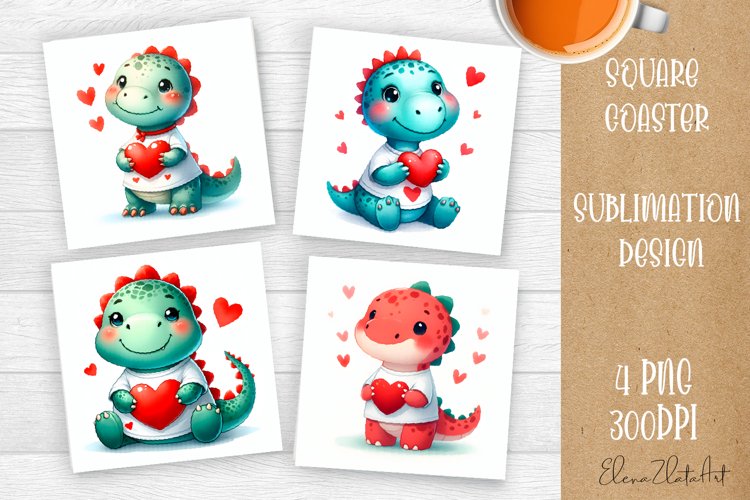 Valentines Day Square Coaster |Cute animals love