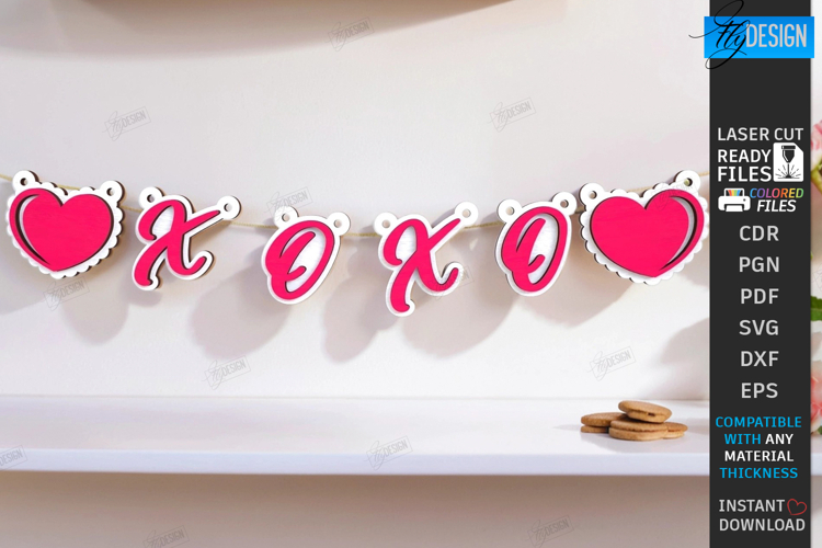 Valentines Day Bench Sign Laser Cut | Desk Mini Element SVG