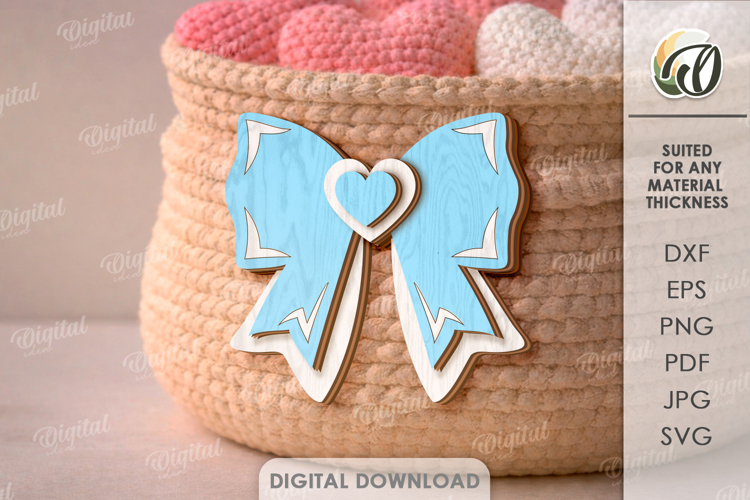 Valentines Day Bow Laser Cut. Valentine Decor SVG