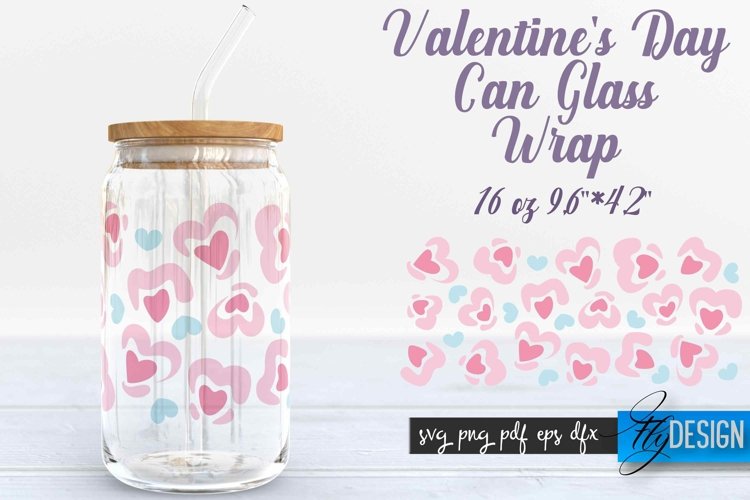 Valentines Day Glass Can Wrap SVG|Love Can Glass Wrap SVG