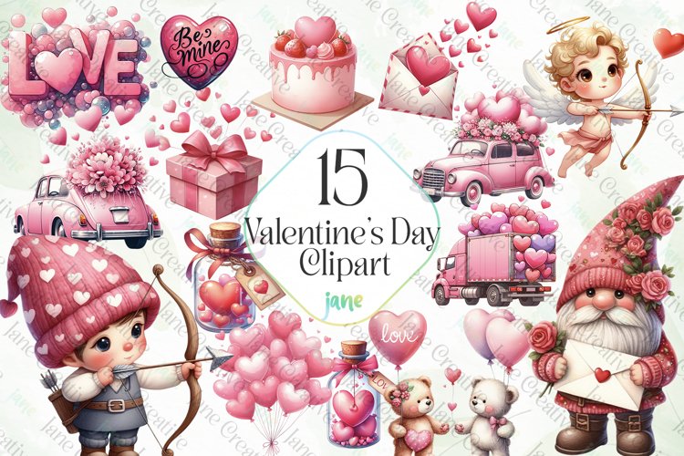 Valentine’s Day Clipart Sublimation