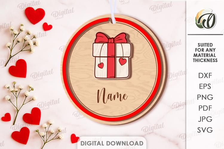 Valentine Coquette Tag Laser Cut. Valentine Gift Tag SVG