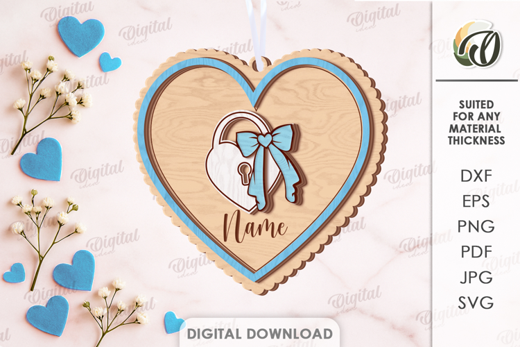 Valentine Coquette Tag Laser Cut. Valentine Gift Tag SVG
