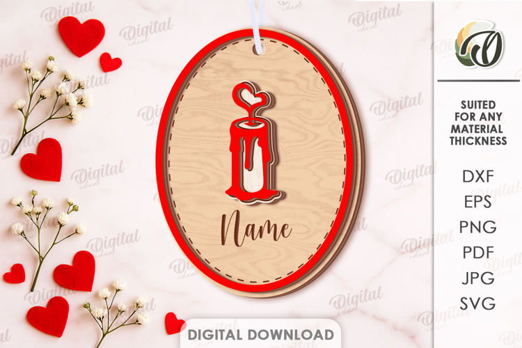 Valentine Coquette Tag Laser Cut. Valentine Gift Tag SVG
