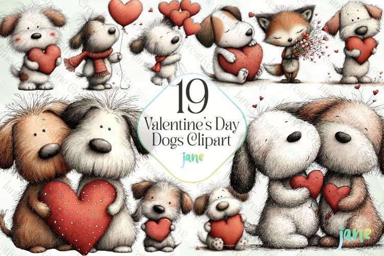 Valentine’s Day Dogs Clipart