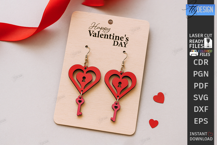 Valentines Day Earrings Laser Cut|Hearts Shape|Accessories