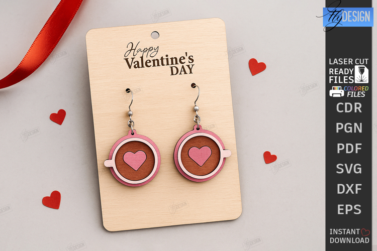 Valentines Day Earrings Laser Cut|Hearts Shape|Accessories