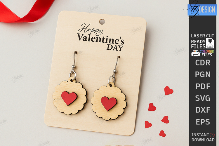 Valentines Day Earrings Laser Cut|Hearts Shape|Accessories