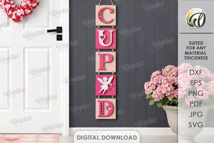 Valentines Day Front Door Sign Laser Cut. Door Sign SVG