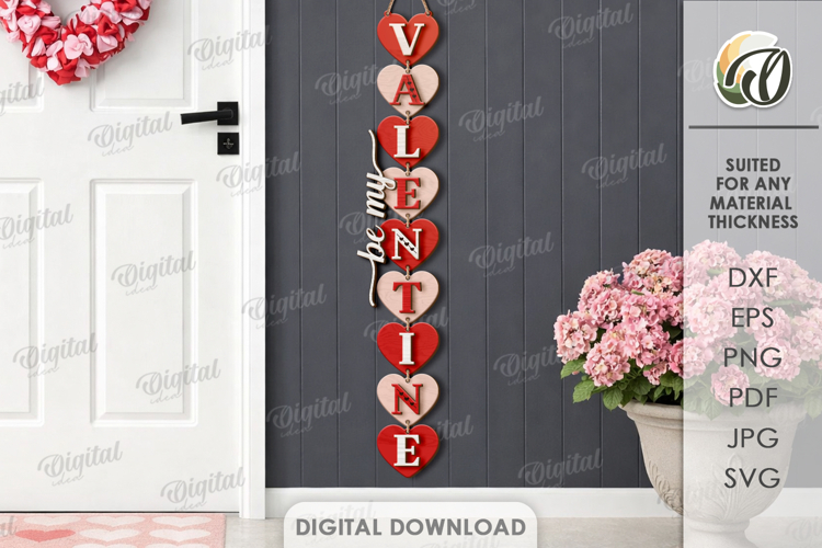 Valentines Day Front Door Sign Laser Cut. Door Sign SVG