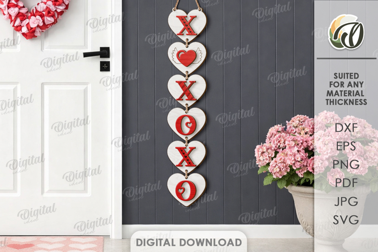 Valentines Day Front Door Sign Laser Cut. Door Sign SVG