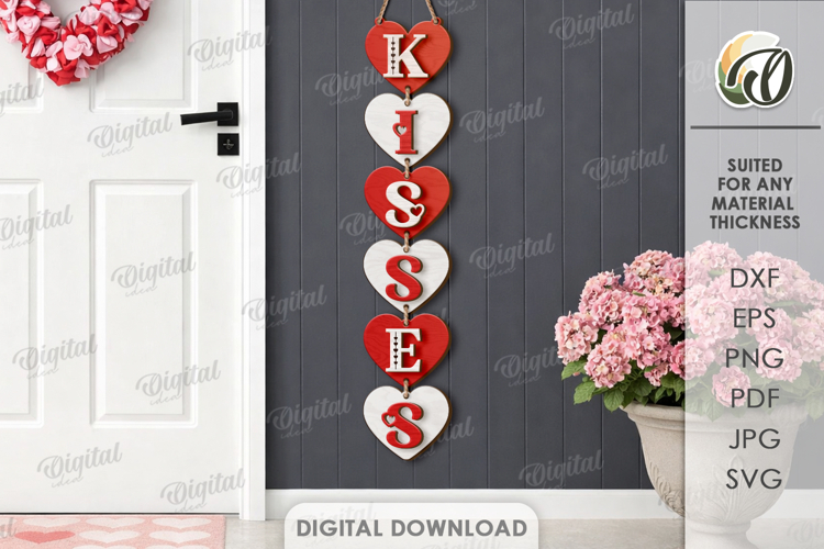 Valentines Day Front Door Sign Laser Cut. Door Sign SVG