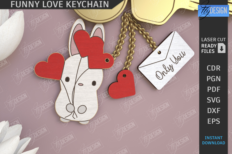 Valentine’s Day Love Keychain Laser Cut | Valentines Symbol