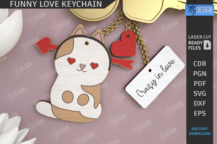 Valentine’s Day Love Keychain Laser Cut | Valentines Symbol