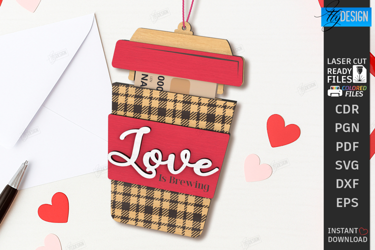 Valentines Day Gift Card Holder Laser Cut|Romantic Gift Tag