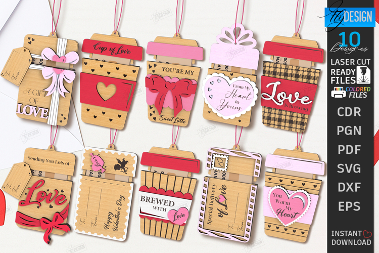 Valentines Day Gift Card Holders Laser Cut Bundle | Love