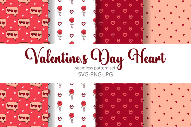 Valentines Day heart seamless pattern|digital paper