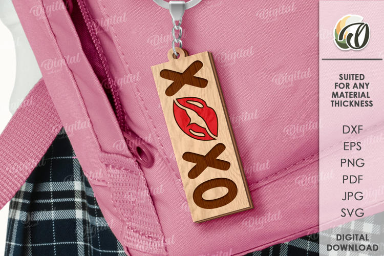 Valentines Day Keychain Laser Cut. Valentine Keychain SVG