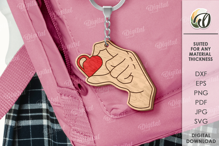 Valentines Day Keychain Laser Cut. Valentine Keychain SVG