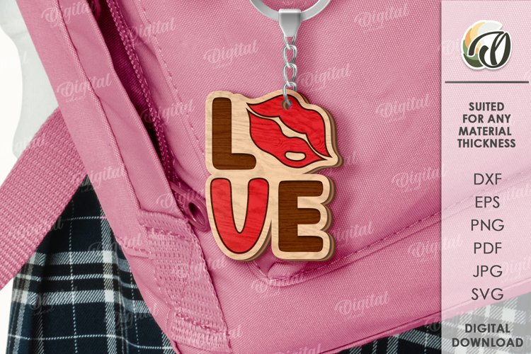 Valentines Day Keychain Laser Cut. Valentine Keychain SVG