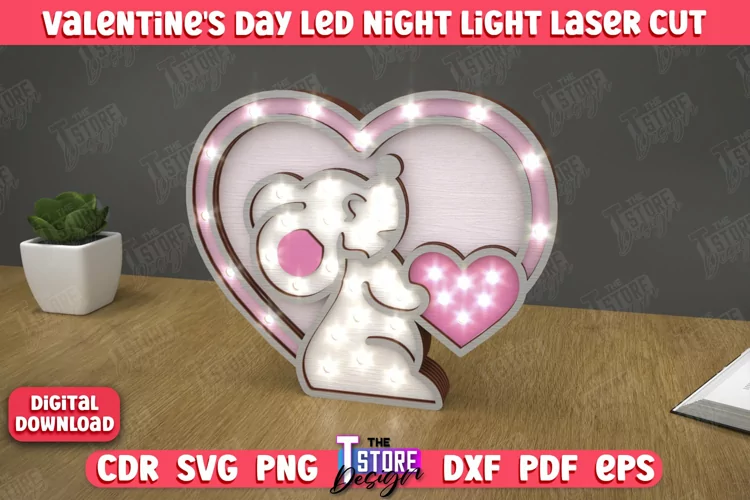 3D Layered Light | Valentine's Day Led Night Light | Mouse