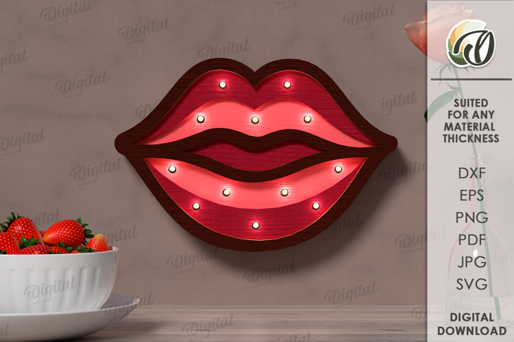 Valentines Day Led Nightlight Laser Cut. Night Lamp SVG