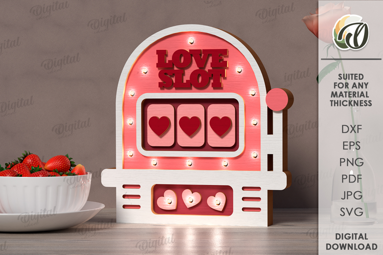 Valentine's Day Led Nightlight Laser Cut. Night Lamp SVG