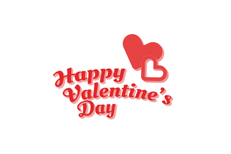 Valentines day lettering typography text art graphic
