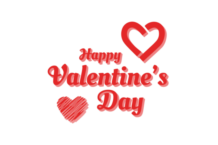 Valentines day lettering typography text art vector