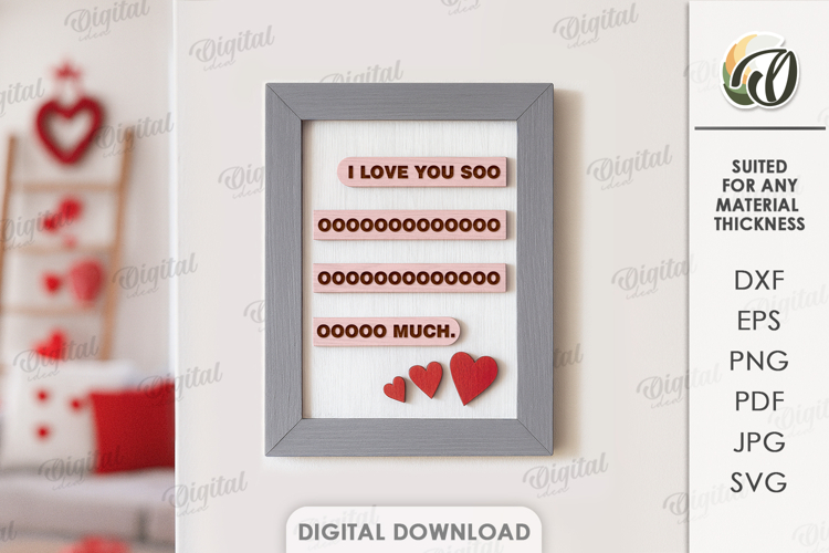 Valentines Day Mini Wall Decor Laser Cut. Wall Decor SVG