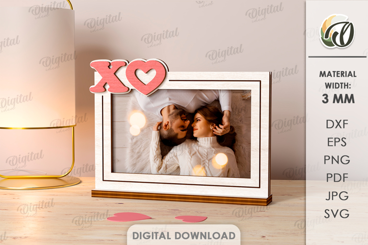 Valentines Day Photo Frame Laser Cut. Picture Frame SVG