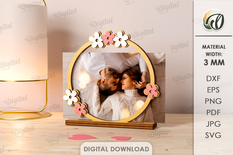 Valentines Day Photo Frame Laser Cut. Picture Frame SVG