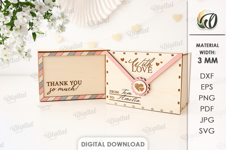 Valentines Day Post Box Laser Cut. Valentine Mail Box SVG