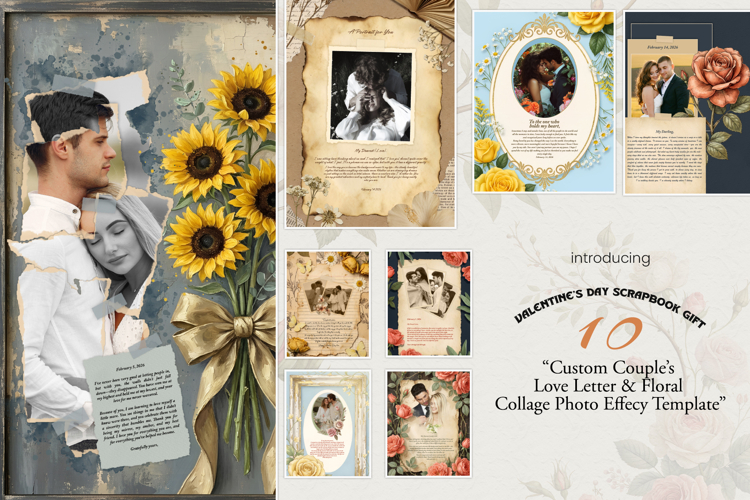 Valentine’s Day Scrapbook Templates