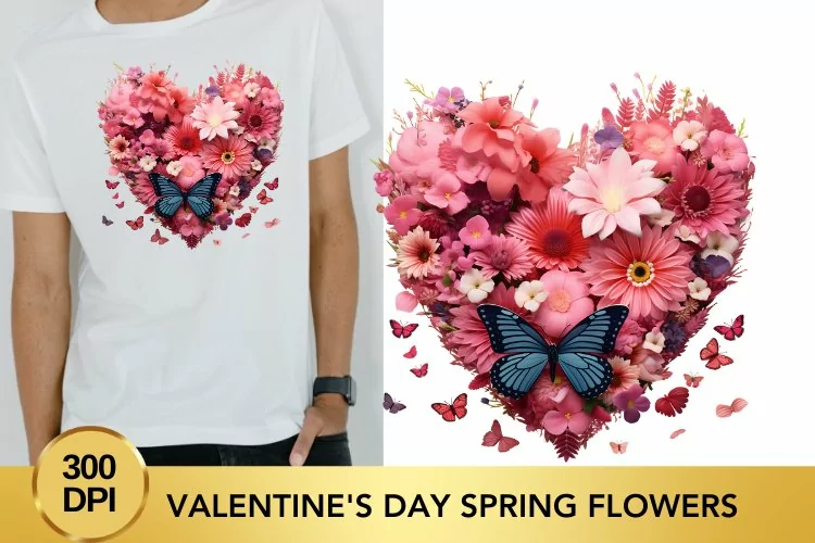 Valentine's Day spring flowers Watercolor Clipart
