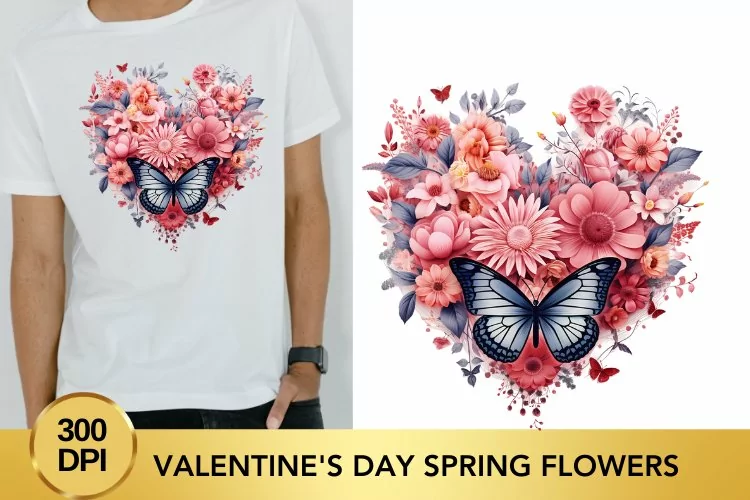 Valentine's Day spring flowers Watercolor Clipart