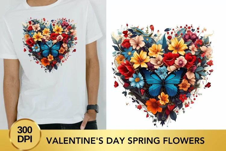 Valentine's Day spring flowers Watercolor Clipart