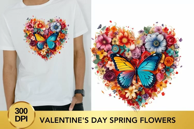 Valentine's Day spring flowers Watercolor Clipart