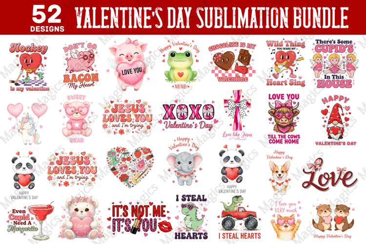 Valentine's Day Sublimation Bundle | Valentine's PNG Design example image 1