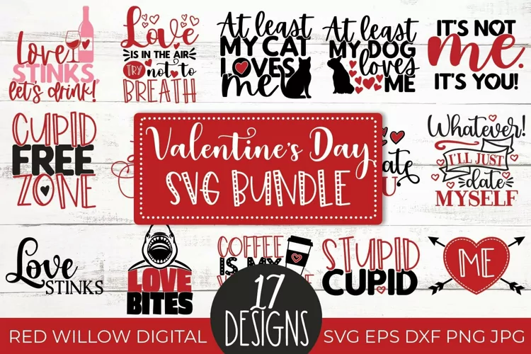 Valentines Day SVG Bundle | 17 SVG Cut Files