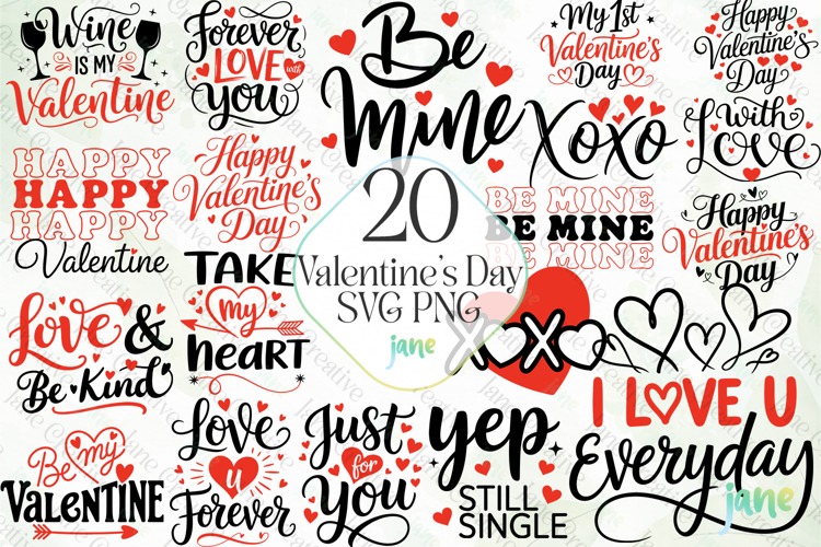 Valentines Day SVG PNG Bundle