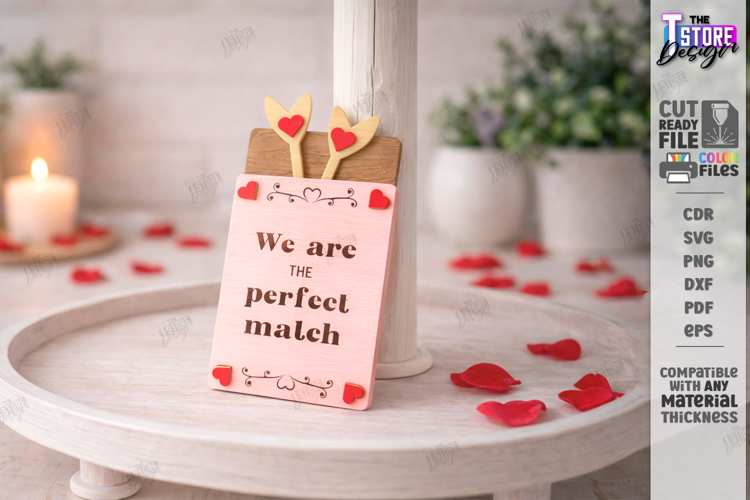 Valentine's Day Tiered Tray Laser Cut | Romantic Sign SVG