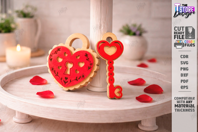 Valentine's Day Tiered Tray Laser Cut | Romantic Sign SVG