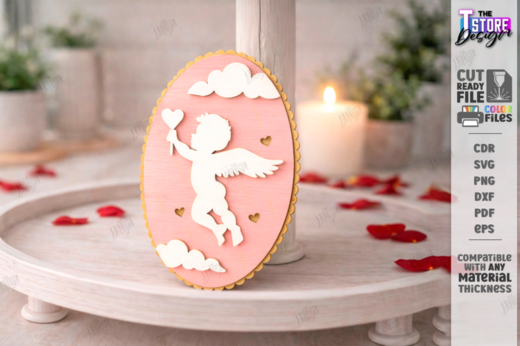 Valentine's Day Tiered Tray Laser Cut | Romantic Sign SVG
