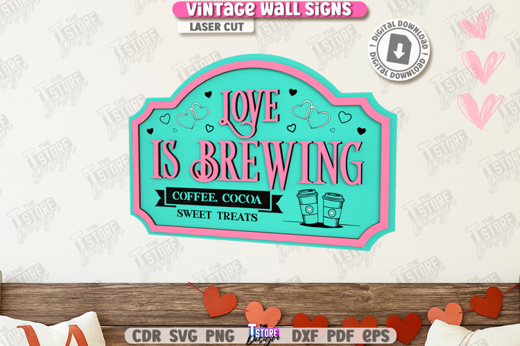 Valentine's Day Wall Sign Laser Cut |3D Lettering| Love SVG
