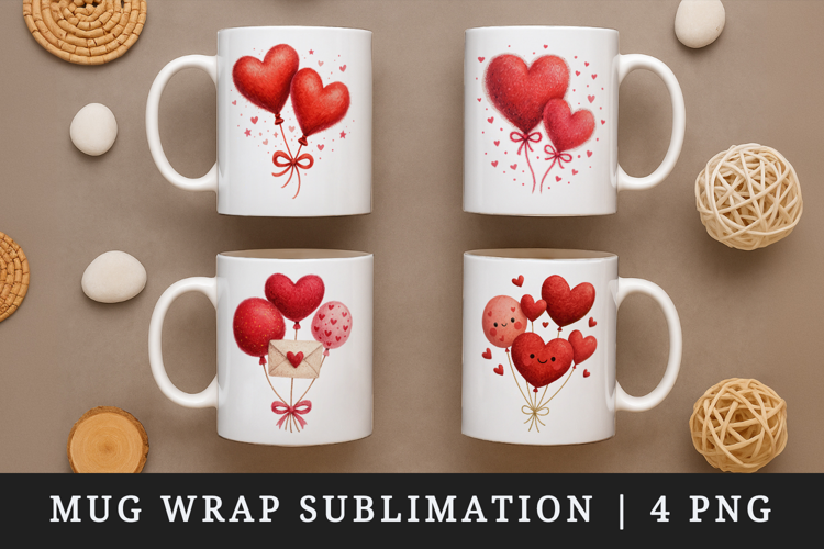 Valentine's Day mug wrap printable sublimation design