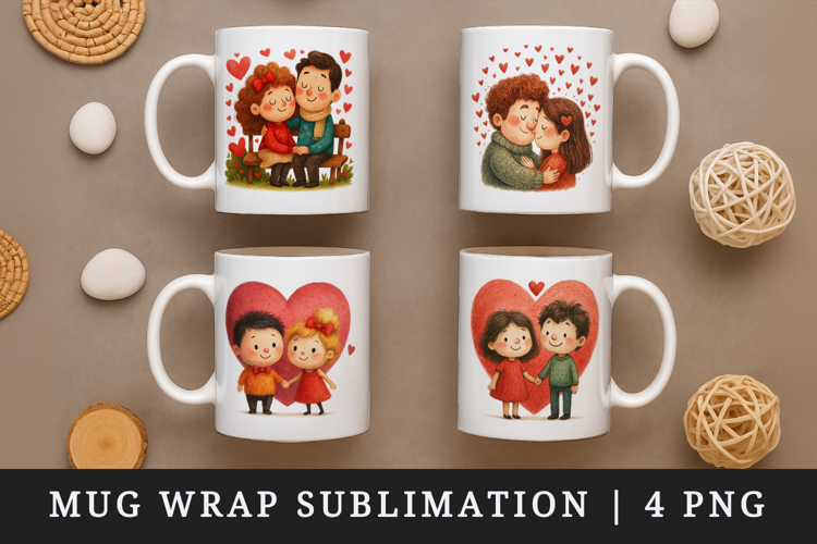 Valentine's Day mug wrap printable sublimation design