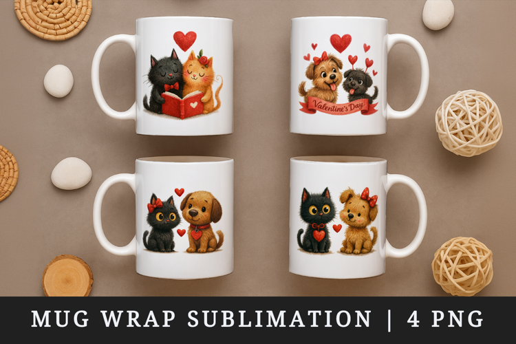 Valentine's Day mug wrap printable sublimation design