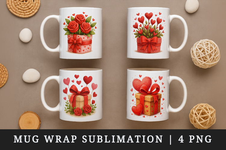 Valentine's Day mug wrap printable sublimation design