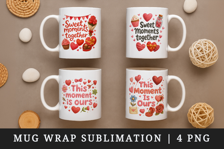 Valentine's Day mug wrap printable sublimation design